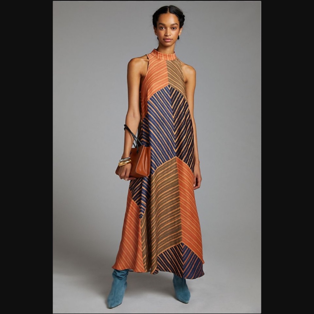 Anthropologie Farm Rio flowy maxi dress with pockets NWOT
